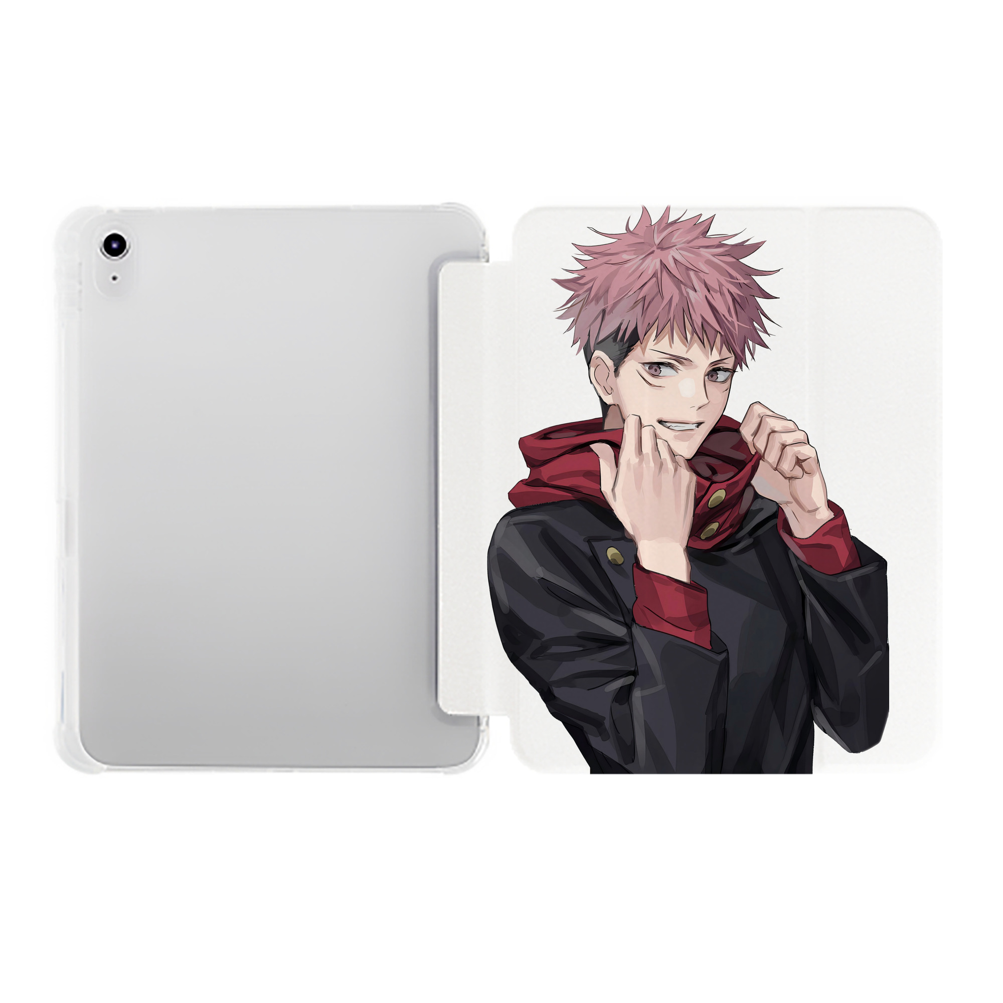 （画像用） 呪術廻戦 Jujutsu Kaisen IPad ケース ペン収納付き 三つ折りスタンド PUレザー×シリコン 対応機種9.5/10.5/10.9インチ